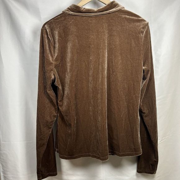 Red by BKE Buckle womens XL brown velvet collared button up blouse NEW western - Picture 2 of 8